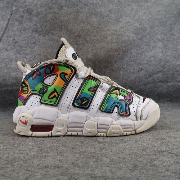 Nike Shoes Youth 4.5 Sneakers Air More Uptempo Peace Love Swoosh GS Athletic Mid - Picture 15 of 15